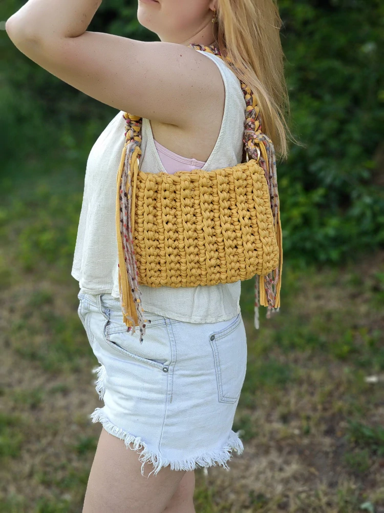 Háčkovaná daily bag oranžová