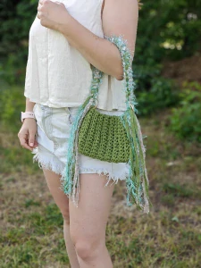 Háčkovaná daily bag zelená