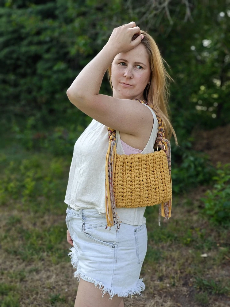 Háčkovaná daily bag oranžová