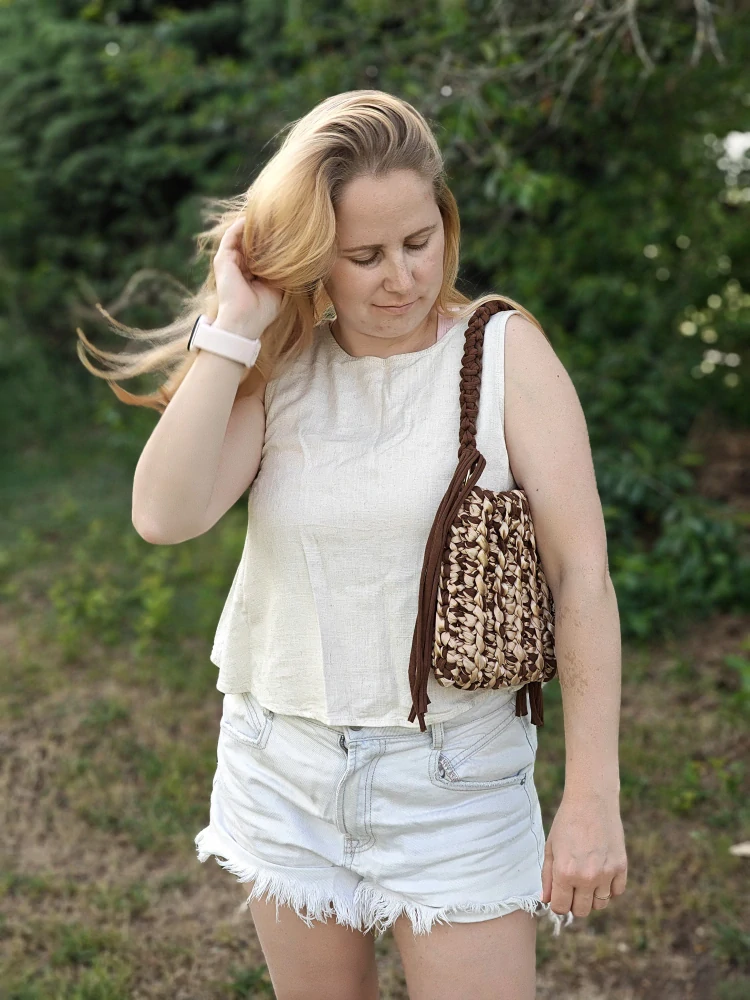 Háčkovaná daily bag hnědá