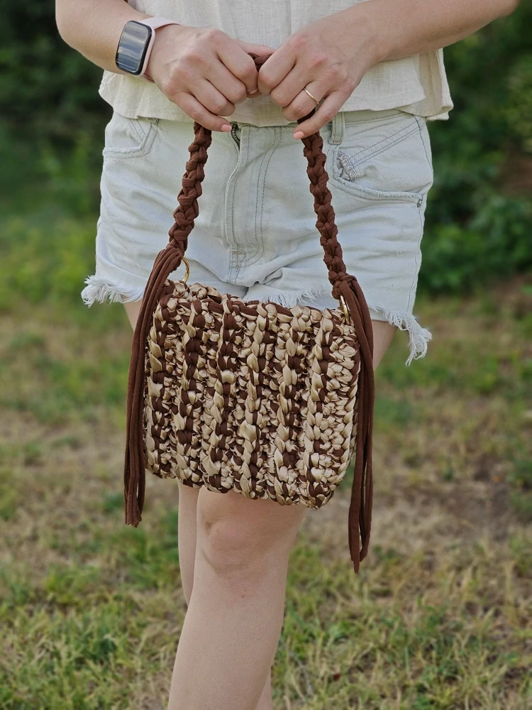 Háčkovaná daily bag hnědá