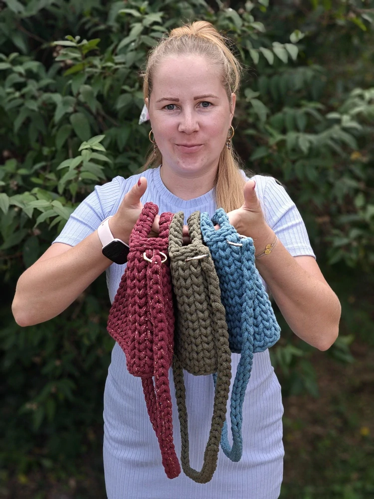 Háčkovaná crossbody zelená