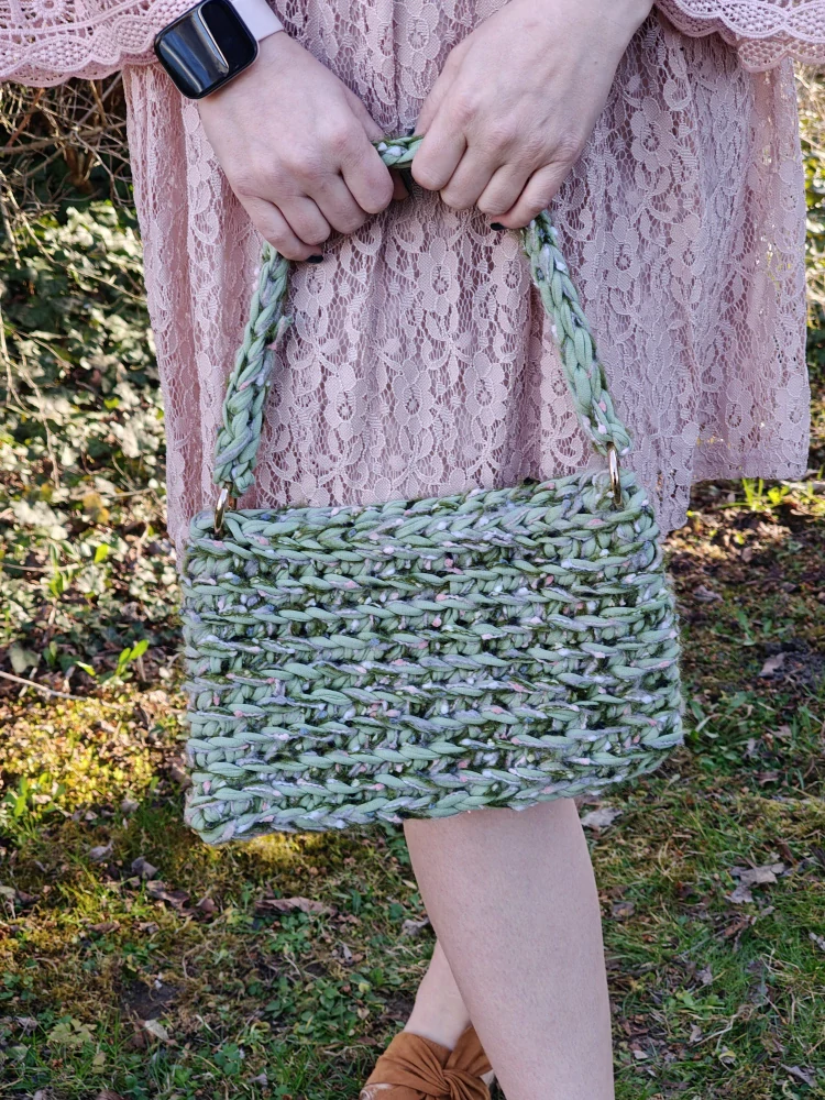 Háčkovaná daily bag zelená