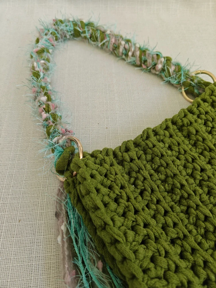 Háčkovaná daily bag zelená