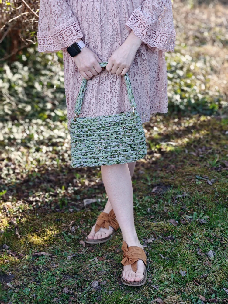 Háčkovaná daily bag zelená